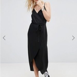 Asos Linen Blend Wrap Maxi Dress